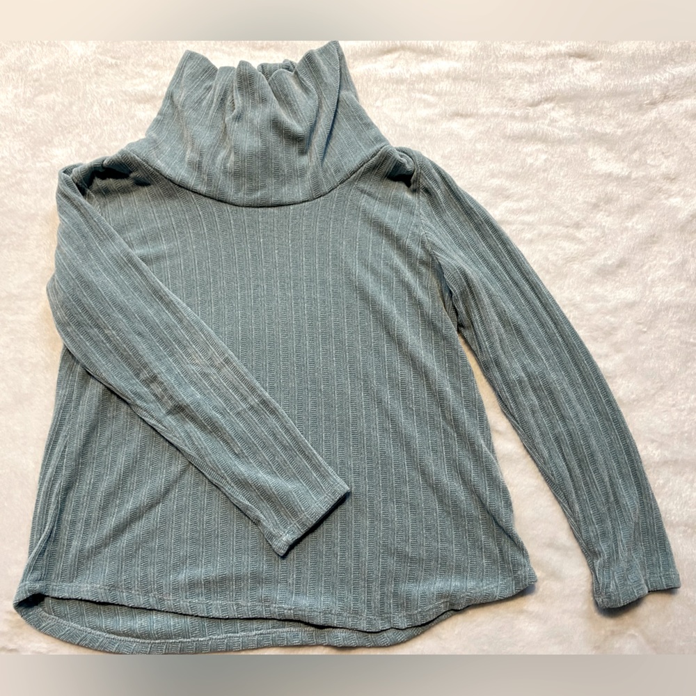 Ruby Rd. Blue Cowl Neck Sweater
